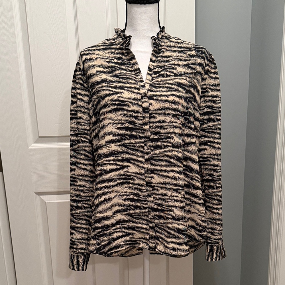 Express Black and White Portofino Blouse